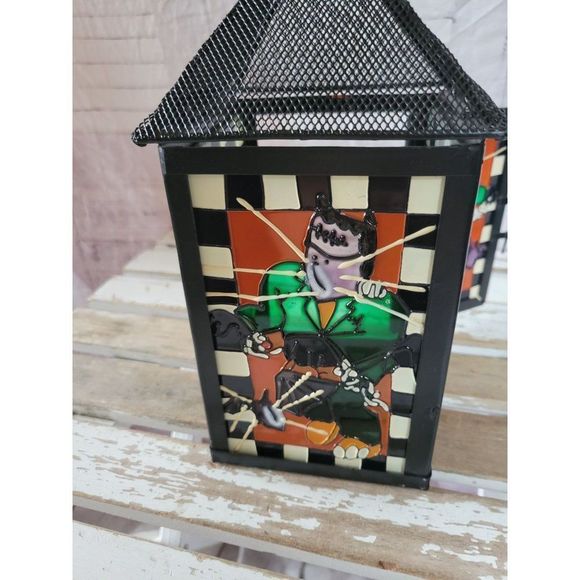 Frankenstein Halloween glass tea light candle holder lantern home decor fall - Picture 3 of 7